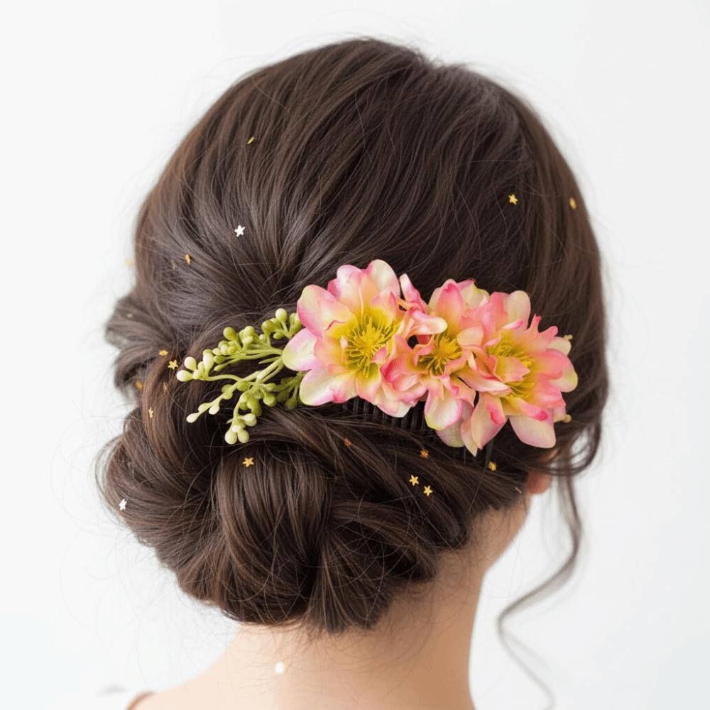 Multicolor Bridal Hairpin Cloth Hair Accessories Simple Flower Hair Comb Wedding