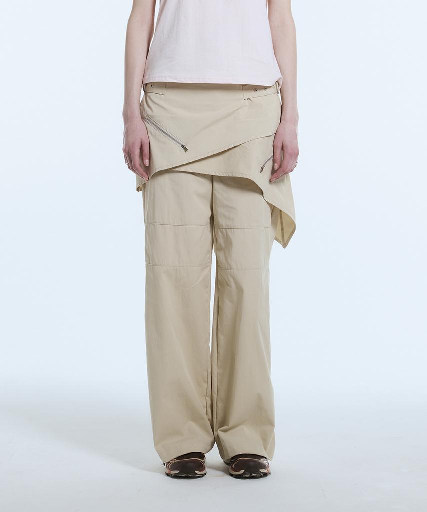 LARTIGENT L11 Wrap Skirt Pants(Beige)