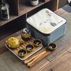 Travel Kung Fu Tea Set Ceramic Kiln Change One Pot Four Cups With Tea Can Set Opening Business Gifts
