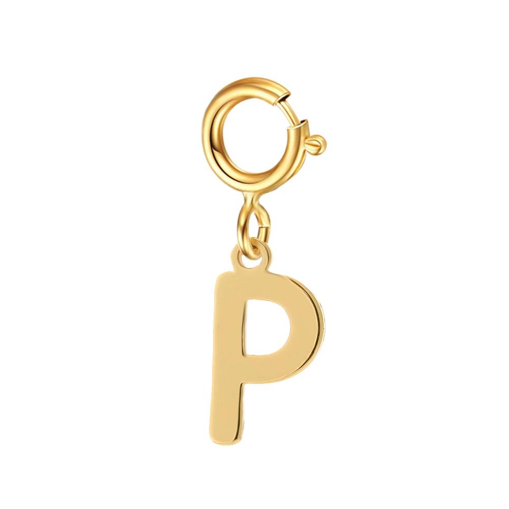 spring buckle Letter Charms Pendant initial charms pendant for Women Necklace earring Zircon keychain DIY accessories Wholesale