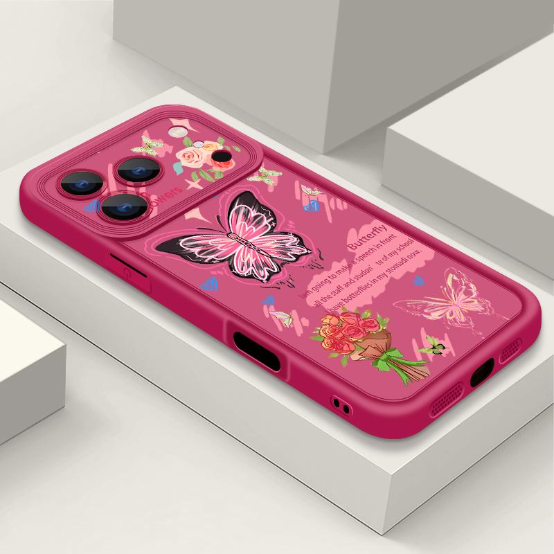 Shockproof Phone Case For iPhone 17 Pro Max Case iPhone 16 15 14 13 Pro Max 11 17e 16e Colorful Butterfly Print Soft Silicone Bumper Cover