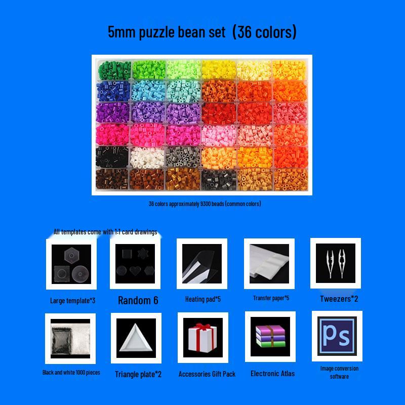 5mm Hama Beads Set: DIY Educational 3D Puzzle Craft for Kids