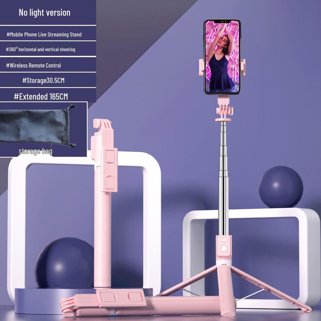 Mobiler Bodenständer für Telefon - 1,7 m Stativ mit tragbarem Selfie-Stick für Live-Übertragungen im Freien