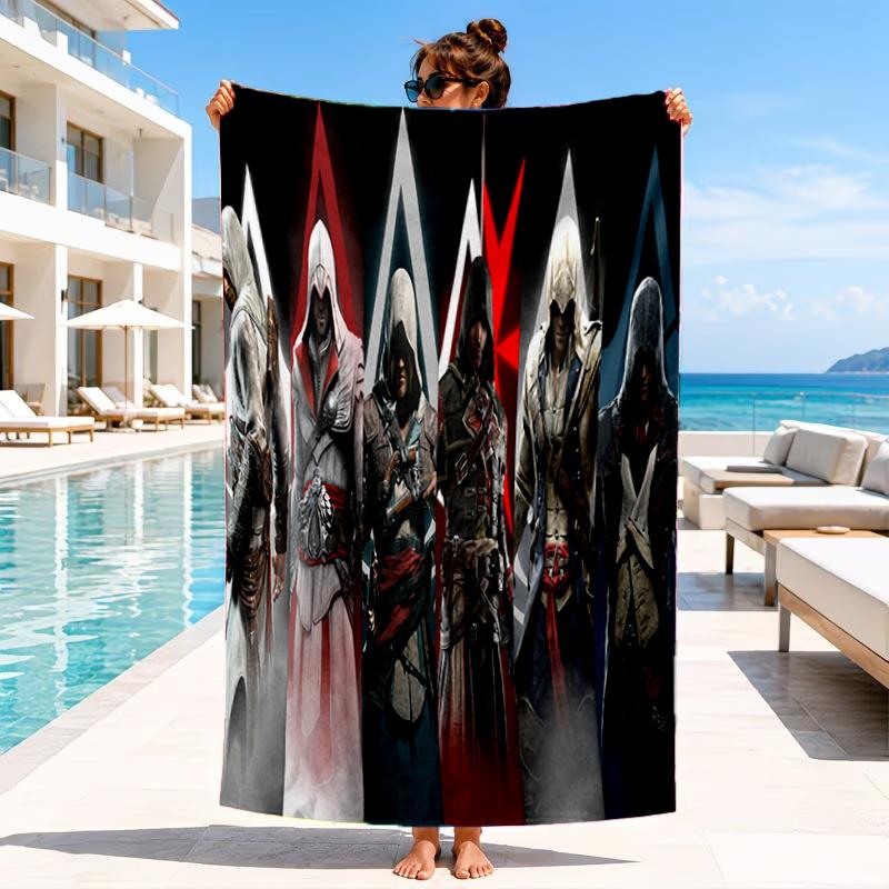 Assass Warrior Beach Towel, Microfiber Beach Towel, Perfect For Pool, Beach, Travel, Home Decor Beach Party Fan gifts
