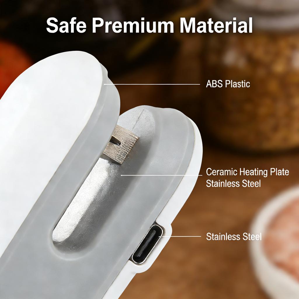 Rechargeable 2-in-1 Mini Heat Sealer With Cutter Portable Bag Sealer For Food Snacks Kitchen Storage