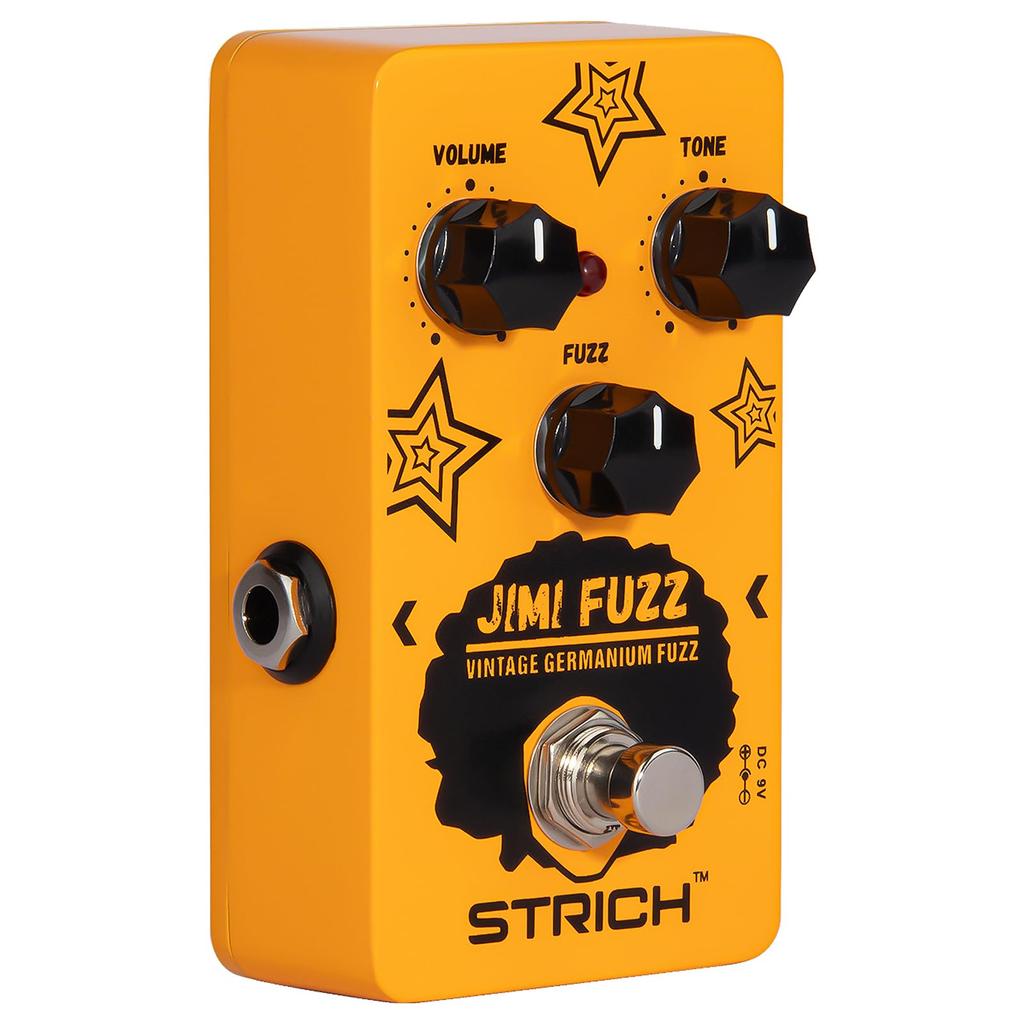 STRICH Jimi Fuzz Guitar Pedal Compact Electric Guitar Mini Fuzz Classic Sound Control True Bypass for Electric Guitar Orange Volume/Tone/Gain