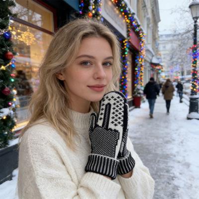 Guanti divertenti con dito medio, guanti in maglia accoglienti con attitudine nascosta, guanti lavorati a maglia sfacciati con il dito medio, regalo scherzo per uomini donne