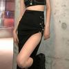 Goth Punk Nero Minigonne divise Donna Abbigliamento alternativo estetico Vita alta Gonna lunga da festa a-line Streetwear