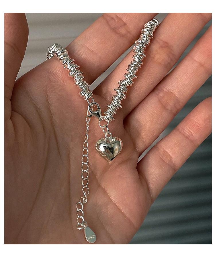 Yinruitai 925 Sterling Silver Heart Necklace: Women's High-End 2022 Circle Clavicle Chain.