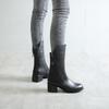 Footwear Black Shoes For Women Half High Ladies Boots Round Toe Work Mid Calf Waterproof Korean Style And Low Price Offer Goth