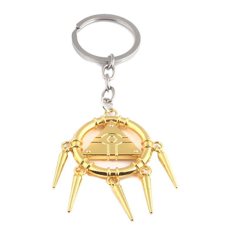 Anime Yu-Gi-Oh Keychain Necklace Yugi Muto Millenium Puzzle Millennium Wheel Wisdom Pendant for Women Men Car Necklace Jewelry