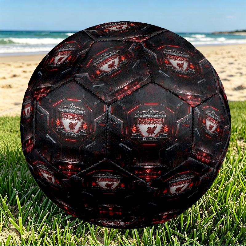 Liverpool F.C. Aufdruck Größe 5 Fußball, PU Verschleißfester Fußball für Spieltraining und tägliches Üben, Geburtstagsgeschenk für Fußballfans
