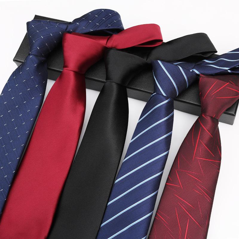 Tie Men'S Business Dress Wedding Groom Red Black Work Korean Zipper No-Beat Tie