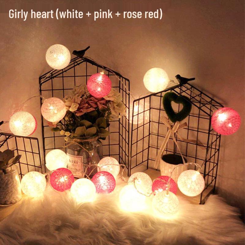 Starry Sky Cotton Ball String Lights: Colorful Festive Decor for Bedrooms and Holidays