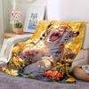 1pc Tiger Print Blanket Lightweight Blanket Throw Blanket For Sofa, Bed, Travel, Camping, Livingroom, Office, Couch, Chair yy251010078