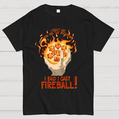 I Cast Fireball! Unisex 100% Cotton Summer Casual Cool Loose T-Shirt