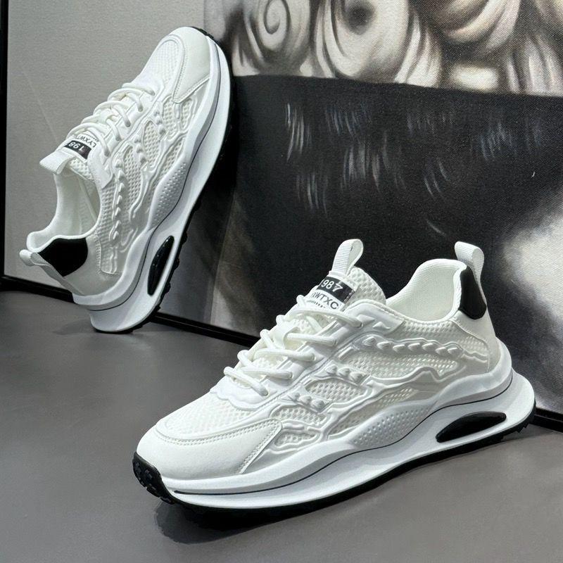Spring Summer Men Casual Sport Shoes White Breathable Mesh Lightweight Outdoor Running Sneakers Athletic Jogging Walking Shoes