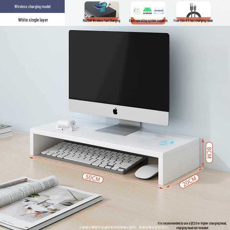 Desktop Monitor Stand and Laptop Riser with Office Storage