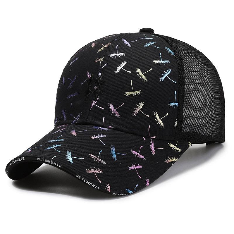 Women s Korean Style Fashion Letter Baseball Cap - Sun Protection  Breathable Mesh Design Adjustable чёрный