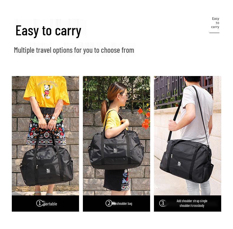 Trendy Waterproof Folding Travel Bag: Large Capacity Trolley Luggage & Fitness Storage