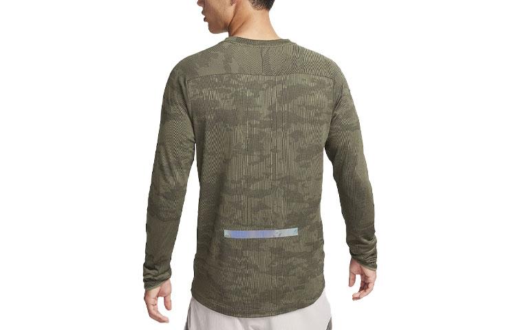 Nike T Shirts Men's Medium Olive Crew Neck Moderate Straight Fit FB8539-222