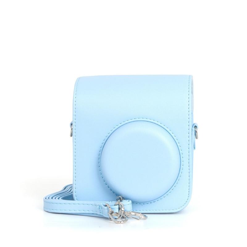 PU Leather Soft Camera Case Travelling Bag Shoulder Bag for Mini12 Film Camera Bag + Shoulder Straps