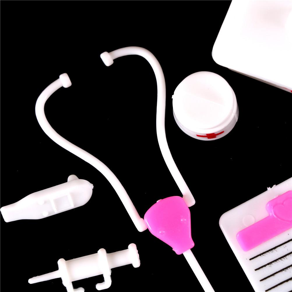 10ks/Sada Dětské hračky Doktor Set Baby Pretend Hrací kufry Lékařská simulace Lékárnička s panenkou