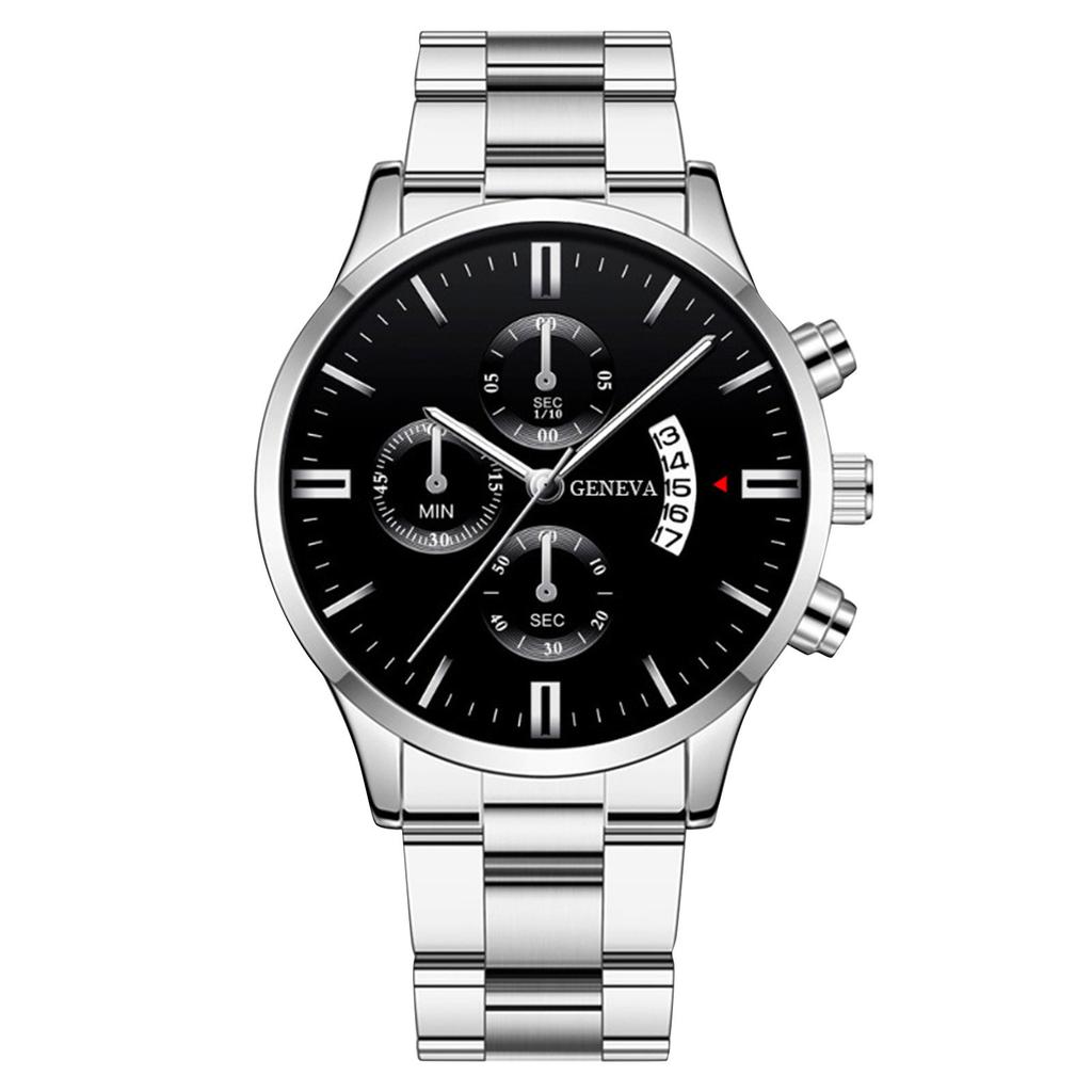 Fashion Business Men's Watch With Stainless Steel Waterproof Chronograph Quartz Watch, Men's Automatic Date, Men's Fashion Stainless Steel Watch