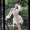 French temperament sexy off-the-shoulder neck ruffle edge waist chiffon dress women's summer new skirt