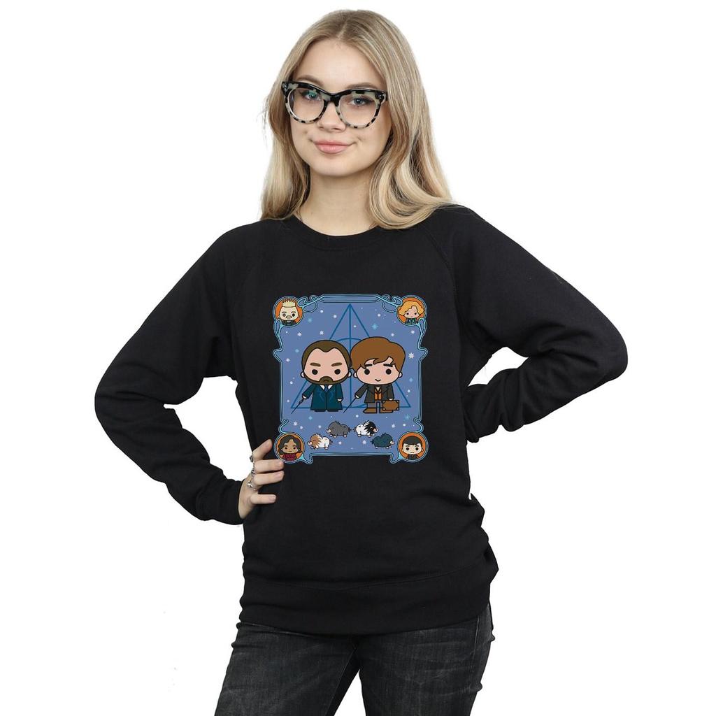 Fantastic Beasts Womens/Ladies Chibi Newt And Dumbledore Sweatshirt