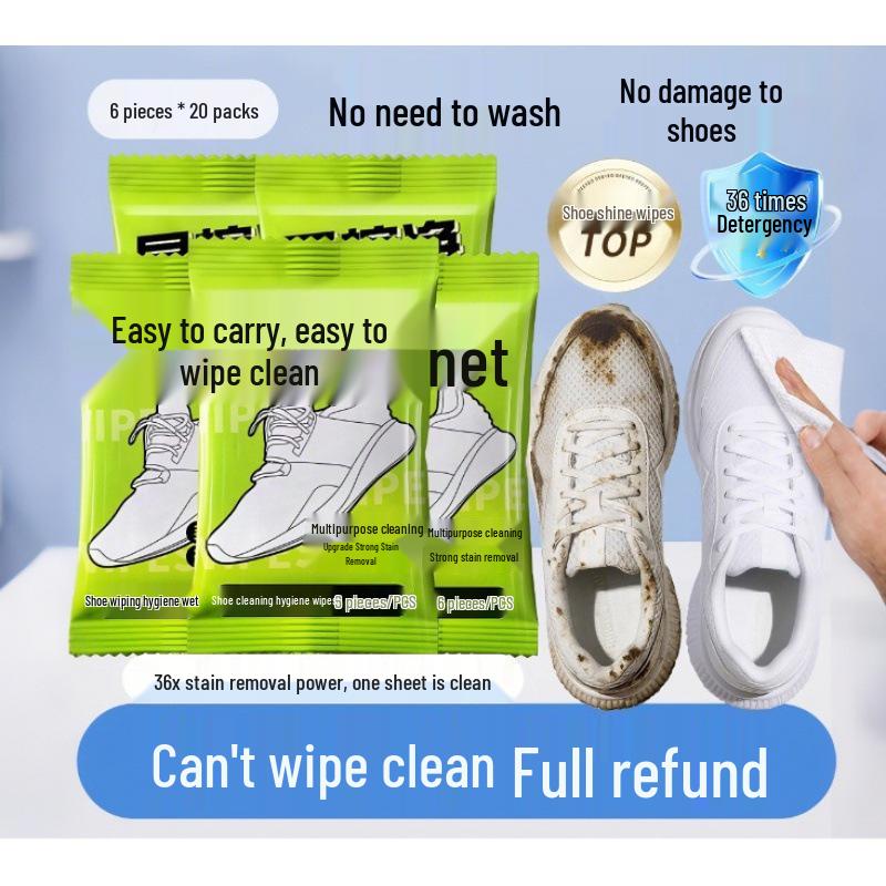Rinse-Free White Shoe Wipes: Easy Clean & Stain Removal for Sports Shoes