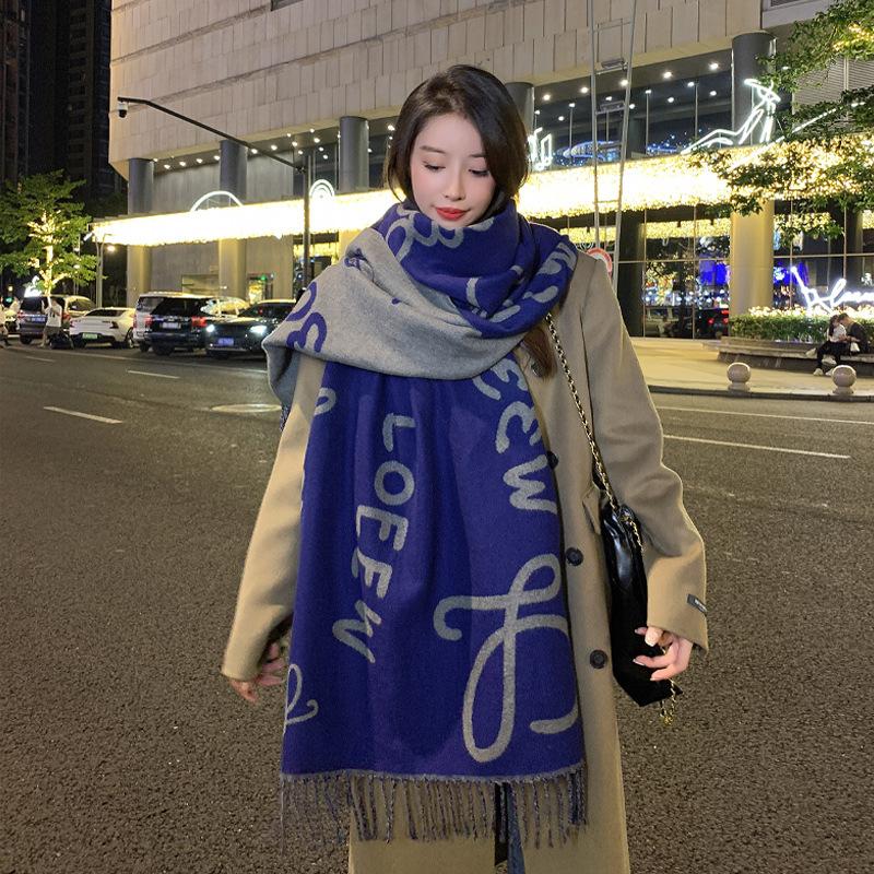 Scarf Women's New Winter Shawl Outer Wear Fashionable High End Imitation Cashmere Thickened Warm Mother's Scarf