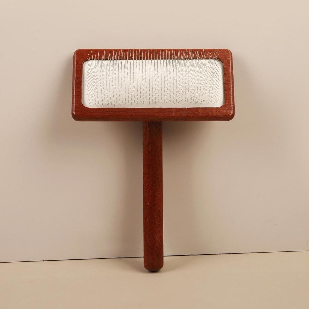 Solid Wood Pet Deshedding Comb for Cats & Dogs – Grooming & Hair Removal Brush for Long-Haired Breeds