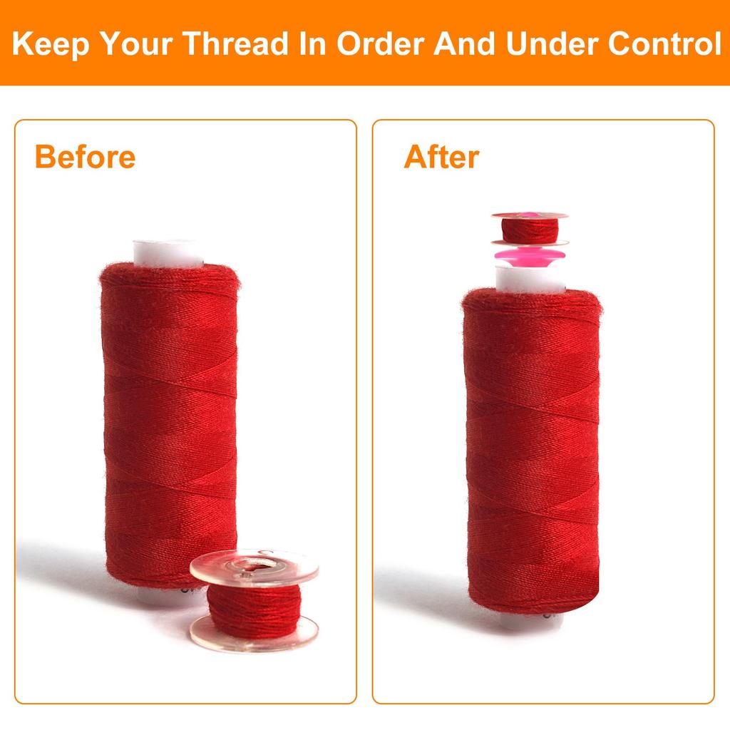 uxcell 50pcs Bobbin Holders for Thread Spools, Spool Tops for A, L and M Bobbins, Prevents Thread from Unlocking, Embroidery, Quilting, Sewing, Pink