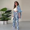 2024 Summer Casual Women's Fashion Print Loose Pants Set - European & American Style