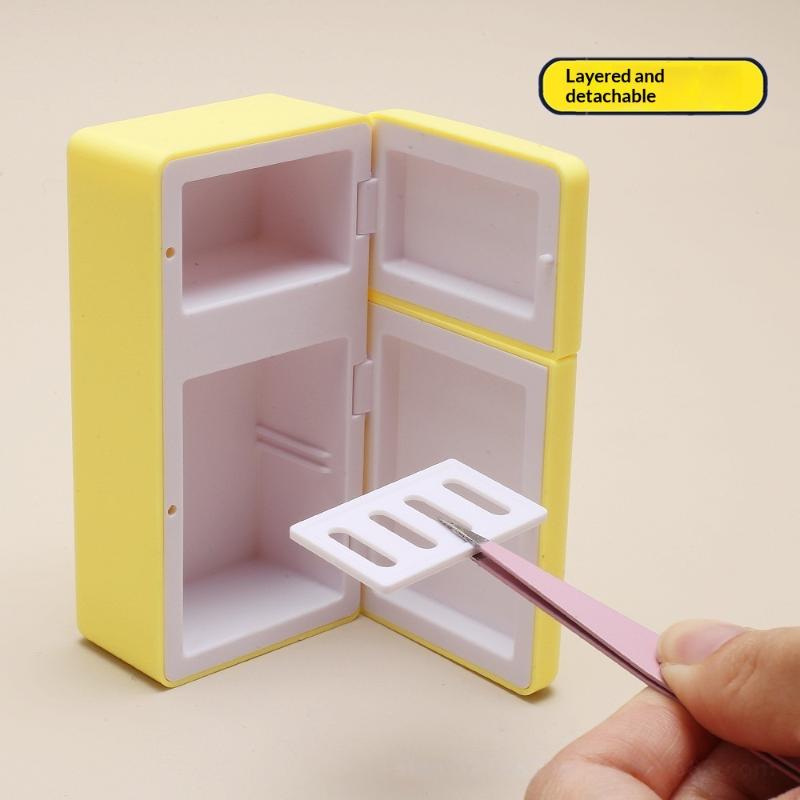 1 Set Dollhouse Accessory Mini Little Refrigerator Model Scene Display Ornament Cute Kitchen Small Appliance Kids Play House Toy