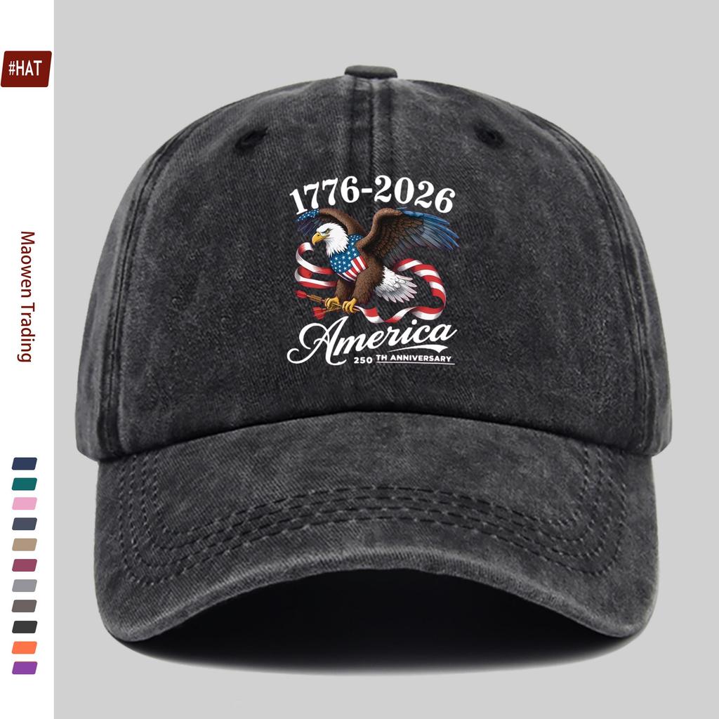 pc th Anniversary of the Founding of the United States Commemorative Eagle and Stars and Stripes Print Baseball Cap