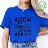 Women Autism It's Not A Disability It's A Different Ability Fashion Casual Short Sleeve T-shirt Graphic Tshirts Women T Shirts