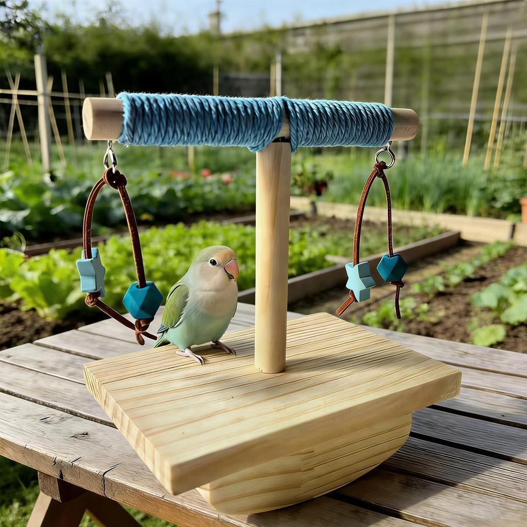 Bird Perch Wood Lovebirds Toy Desktop Lovebirds Toy For Macaw Conure Budgies Pet Parents Animal Lovers Trainers Shelters Living