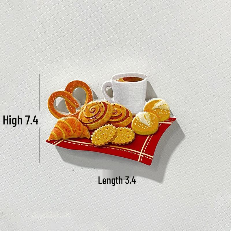 3D Resin Food-Themed Magnet Set for Home Decoration