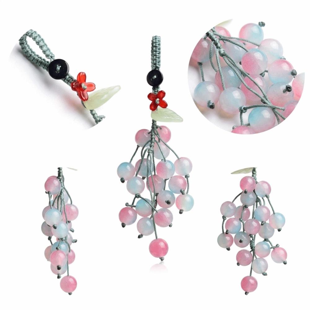 Chinese Style Lucky Pendant Cute Grape Design Bag Hanging Ornament Key Chain Birthday Gift