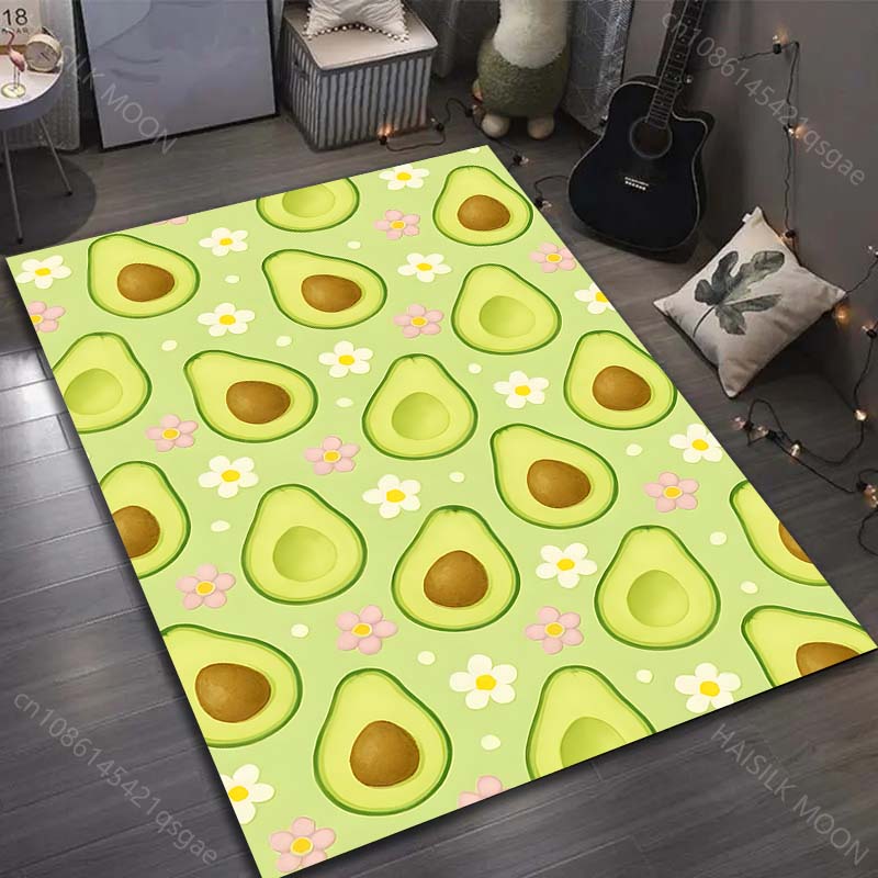 Mehrere Größen Blumen Avocado Teppich Muster Teppich für Wohnzimmer Schlafzimmer Sofa Heimdekor Rutschfeste Bodenmatte Luxus Geschenk