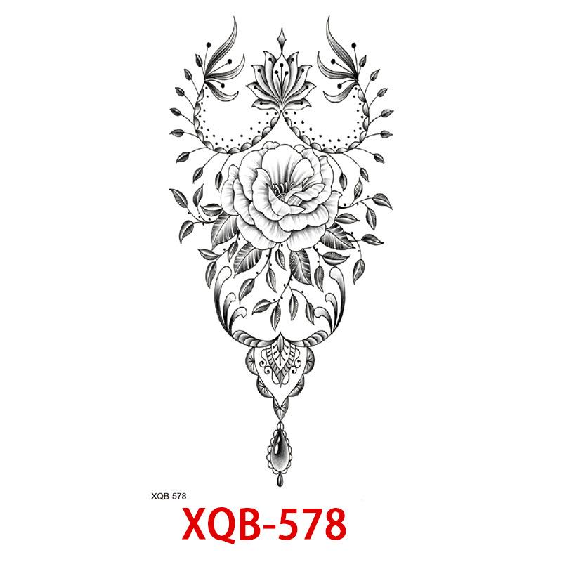 Small Full Arm Tattoo Sticker, Flower Letters, Plain Flower Tattoo Sticker Tattoo