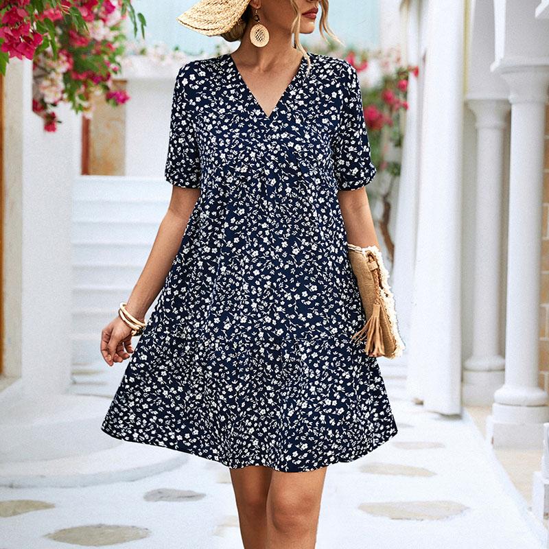 

Женское летнее повседневное цельное платье с коротким рукавом и леопардовым принтом XL