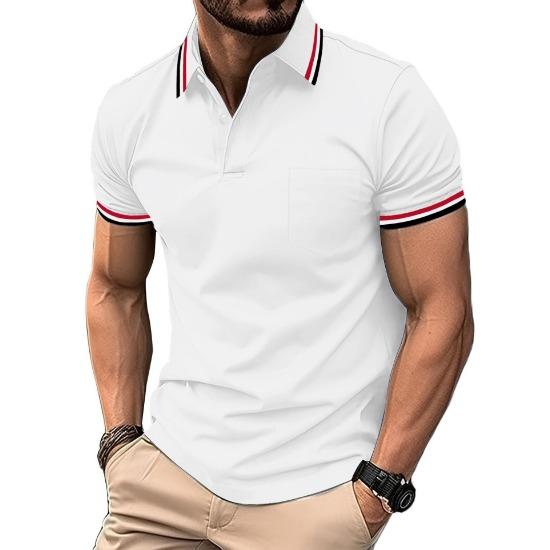 Pánské polo tričko s krátkým rukávem 3D digitální tisk Business Casual knoflíkové polo tričko