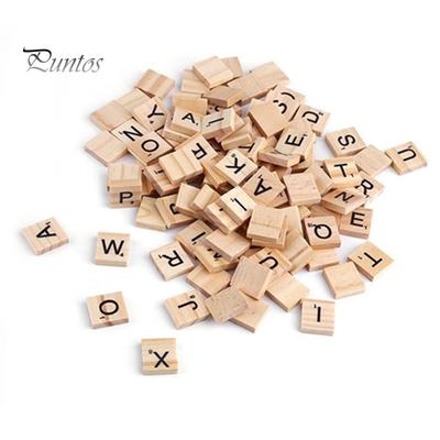 100 pezzi di piastrelle dell'alfabeto in legno lettere inglesi fai da te artigianato in legno giocattolo per bambini 18x20mm