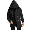 2026 New Men's Medium and Long Slim Trench Coat Hooded Casual Solid Color Coat