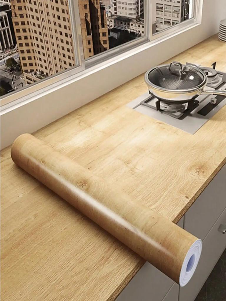 Brown Wood Grain Peel and Stick Wallpaper – Thickened Waterproof Self-Adhesive Contact Paper for Cabinets, Countertops, Drawers