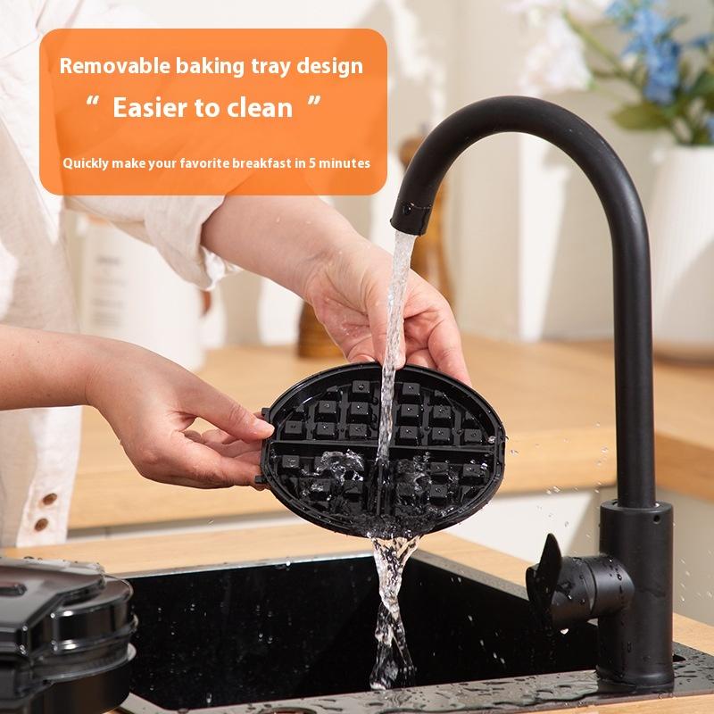 Breakfast Machine Mini Baking Bread Machine Household 3-in-1 Waffle Machine Removable Cleaning Electric Cake Stand Sandwich Machine