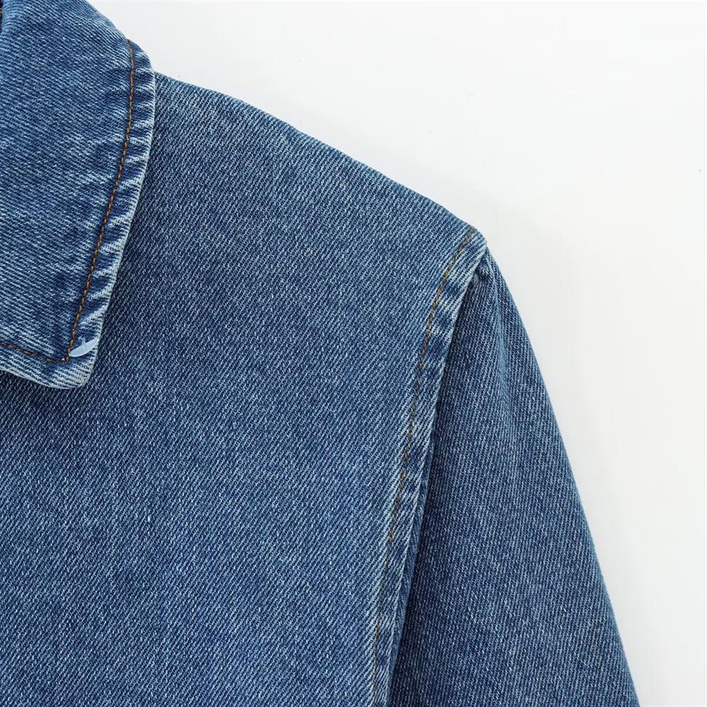 2025 Spring Women's Casual Denim Zipper Dress